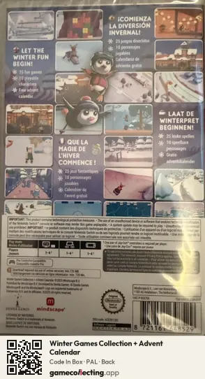 Winter Games Collection + Advent Calendar Nintendo Switch, PAL box back