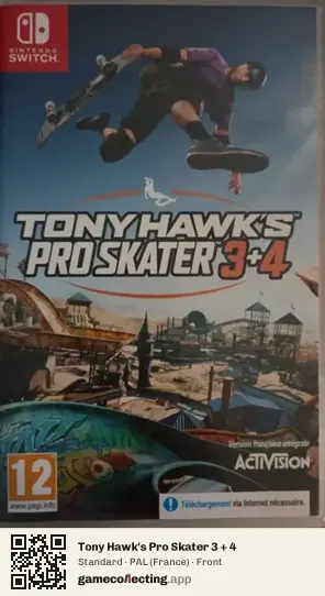 Tony Hawk's Pro Skater 3 + 4 Nintendo Switch, France box front