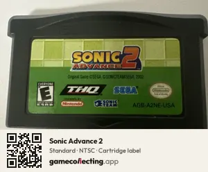 Sonic Advance 2 Game Boy Advance, NTSC cartridge label