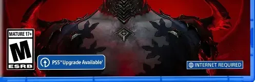 Diablo IV, the ESRB box on its front