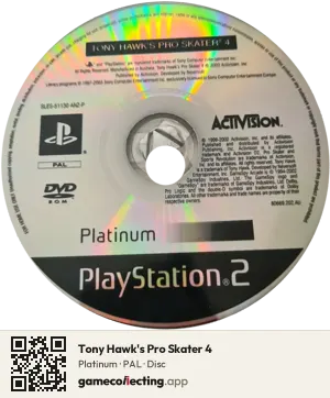 Tony Hawk's Pro Skater 4 PlayStation 2, PAL disc