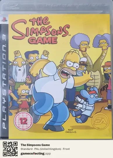 The Simpsons Game PlayStation 3, United Kingdom box front