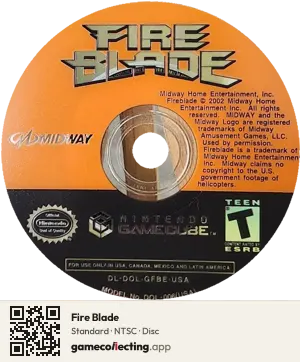Fire Blade Nintendo GameCube, NTSC disc