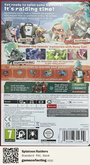 Splatoon Raiders Nintendo Switch 2, PAL box back