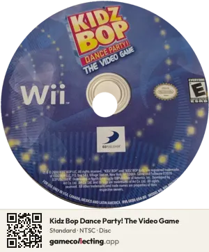 Kidz Bop Dance Party! The Video Game Nintendo Wii, NTSC disc