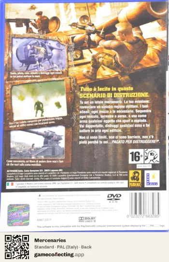 Mercenaries PlayStation 2, Italy box back