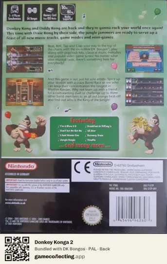 Donkey Konga 2 Nintendo GameCube, PAL box back