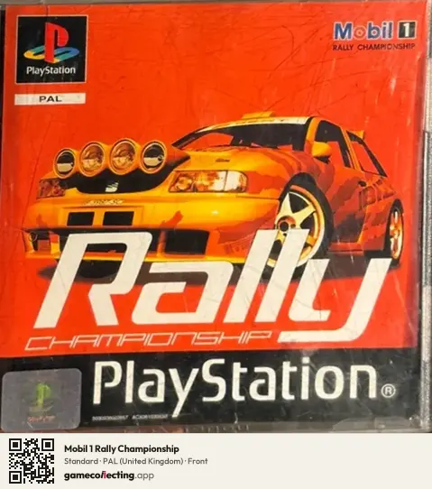 Mobil 1 Rally Championship PlayStation, United Kingdom box front