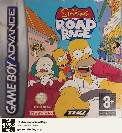 The Simpsons: Road Rage Game Boy Advance, PAL box front