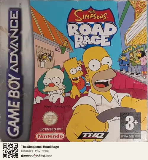 The Simpsons: Road Rage Game Boy Advance, PAL box front