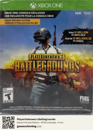 PlayerUnknown's Battlegrounds Xbox One, Canada box front