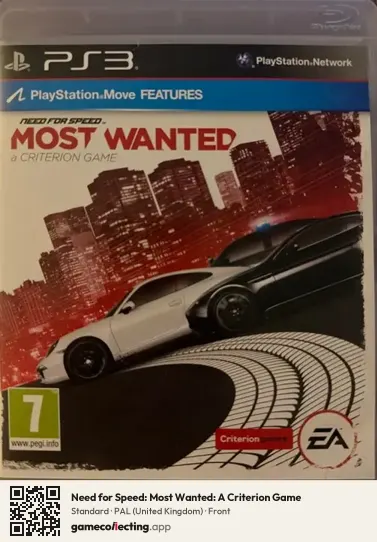 Need for Speed: Most Wanted: A Criterion Game PlayStation 3, United Kingdom box front