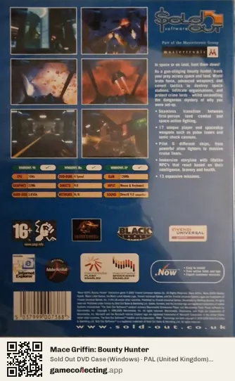 Mace Griffin: Bounty Hunter Computer, United Kingdom box back