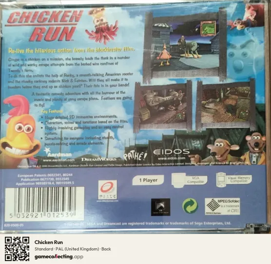 Chicken Run Sega Dreamcast, United Kingdom box back