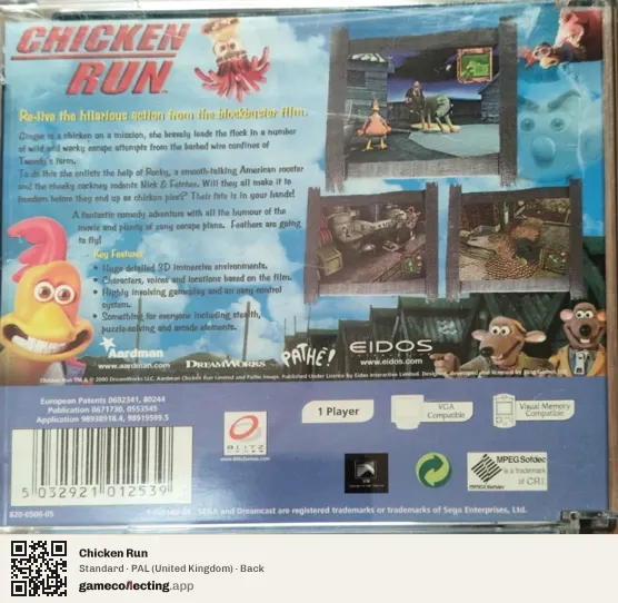 Chicken Run Sega Dreamcast, United Kingdom box back