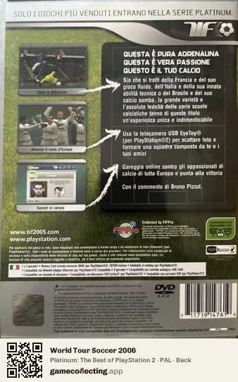 World Tour Soccer 2006 PlayStation 2, PAL box back