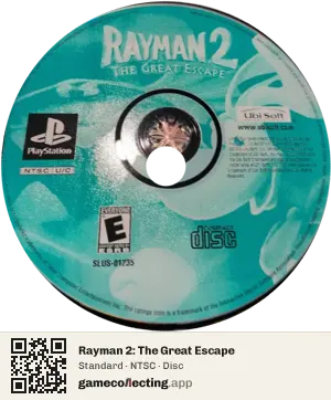 Rayman 2: The Great Escape PlayStation, NTSC disc