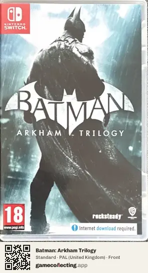 Batman: Arkham Trilogy Nintendo Switch, United Kingdom box front