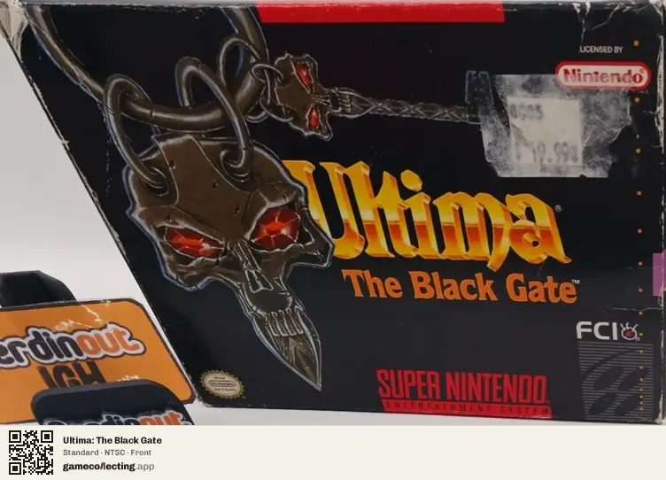 Ultima: The Black Gate Super Nintendo Entertainment System, NTSC box front