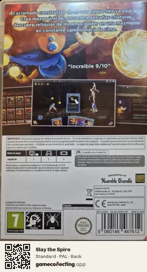 Slay the Spire Nintendo Switch, PAL box back