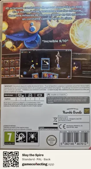 Slay the Spire Nintendo Switch, PAL box back