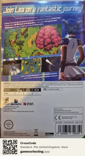 CrossCode Nintendo Switch, United Kingdom box back