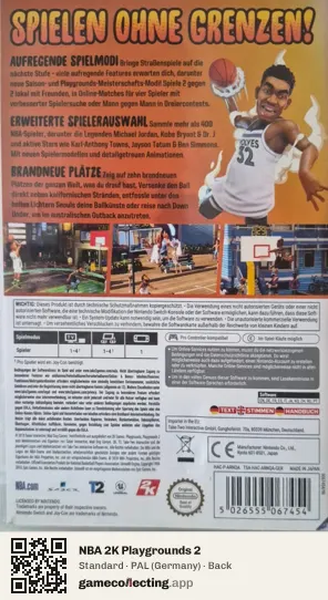 NBA 2K Playgrounds 2 Nintendo Switch, Germany box back