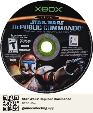 Star Wars: Republic Commando Xbox, NTSC disc