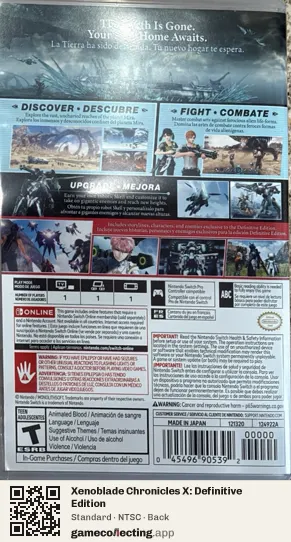 Xenoblade Chronicles X: Definitive Edition Nintendo Switch, NTSC box back