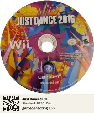 Just Dance 2016 Nintendo Wii, NTSC disc