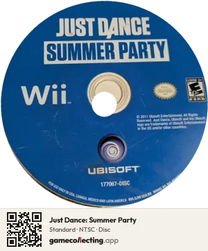 Just Dance: Summer Party Nintendo Wii, NTSC disc
