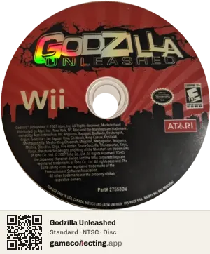Godzilla Unleashed Nintendo Wii, NTSC disc