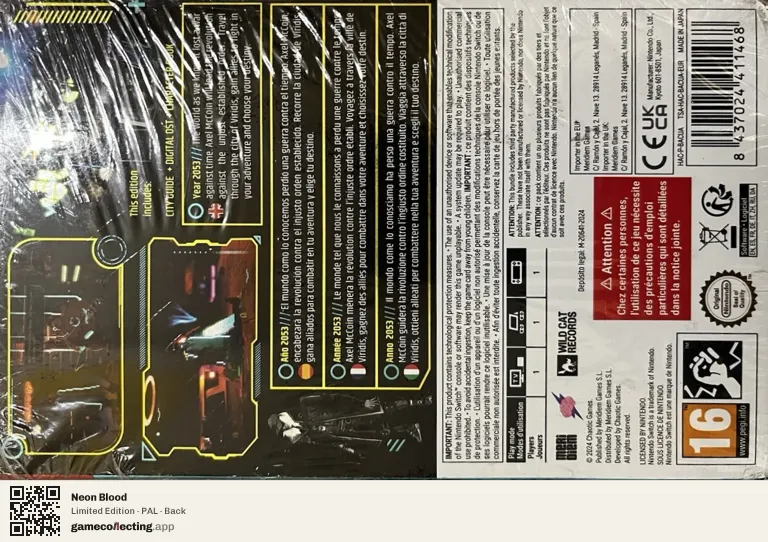 Neon Blood Nintendo Switch, PAL box back