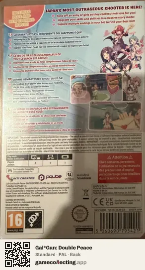 Gal*Gun: Double Peace Nintendo Switch, PAL box back