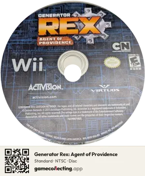 Generator Rex: Agent of Providence Nintendo Wii, NTSC disc