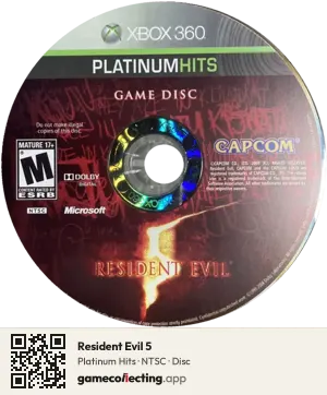 Resident Evil 5 Xbox 360, NTSC disc