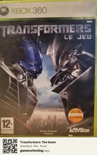 Transformers: The Game Xbox 360, PAL box front