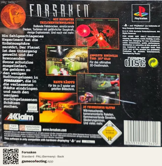 Forsaken PlayStation, Germany box back