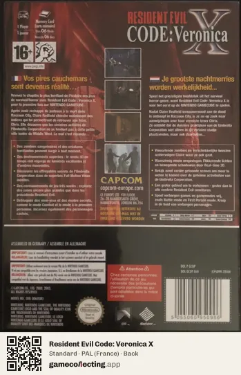 Resident Evil Code: Veronica X Nintendo GameCube, France box back