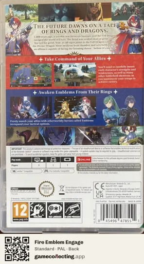 Fire Emblem Engage Nintendo Switch, PAL box back