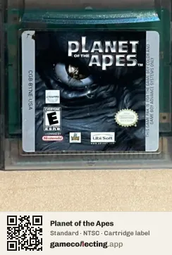 Planet of the Apes Game Boy Color, NTSC cartridge label