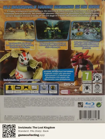 Invizimals: The Lost Kingdom PlayStation 3, Italy box back