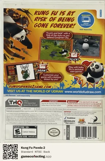 Kung Fu Panda 2 Nintendo Wii, NTSC box back