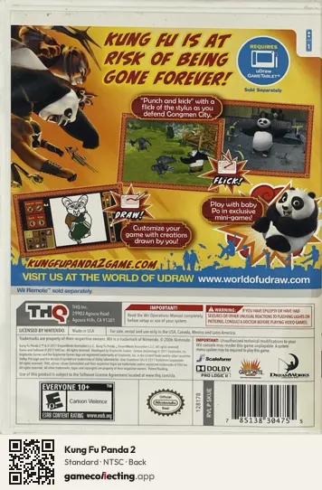 Kung Fu Panda 2 Nintendo Wii, NTSC box back