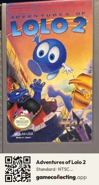 Adventures of Lolo 2 Nintendo Entertainment System, NTSC cartridge label