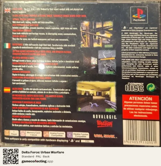 Delta Force: Urban Warfare PlayStation, PAL box back