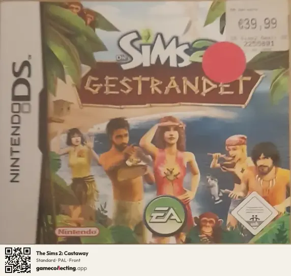 The Sims 2: Castaway Nintendo DS, PAL box front