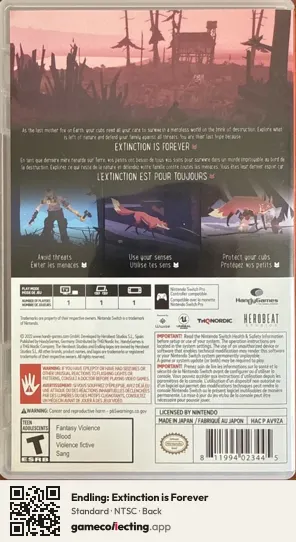 Endling: Extinction is Forever Nintendo Switch, NTSC box back