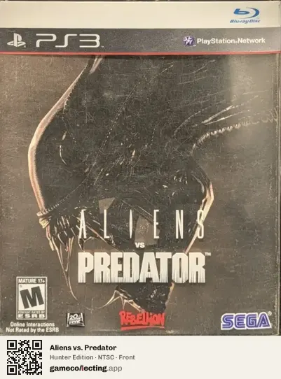 Aliens vs. Predator PlayStation 3, NTSC box front