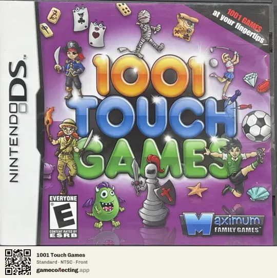 1001 Touch Games Nintendo DS, NTSC box front